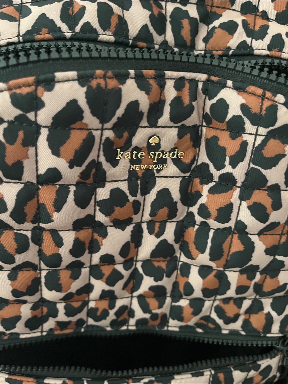 Kate Spade Leopard Quilted Backpack - Tan, Brown, Black - Picture 5 of 6